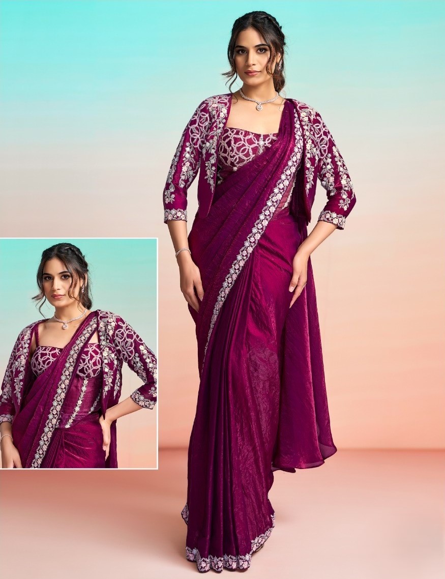 Golden Bloom Designer Saree